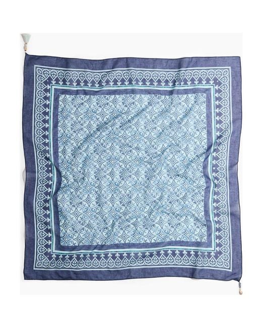 H&M Blue Printed Cotton Scarf