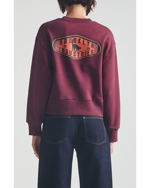Brooklyn Industries Purple Graphic Relaxed Sweatshirt