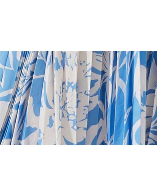 Astr Blue Blythe Pleated Maxi Dress