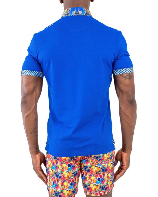 Maceoo Blue Ink Cotton Button-down Polo At Nordstrom for men