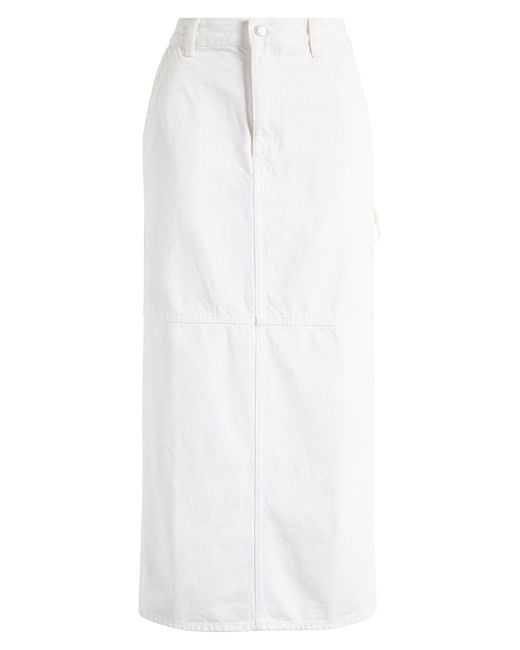 Madewell White Carpenter Denim Maxi Skirt