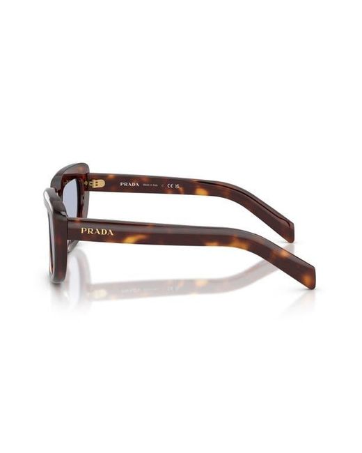 Prada Brown 53Mm Rectangular Sunglasses