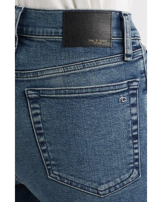Rag & Bone Blue Flexi Peyton Raw Hem Crop Bootcut Jeans