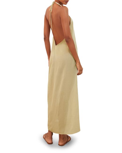 ViX Natural Cloe Halter Cover-up Maxi Dress