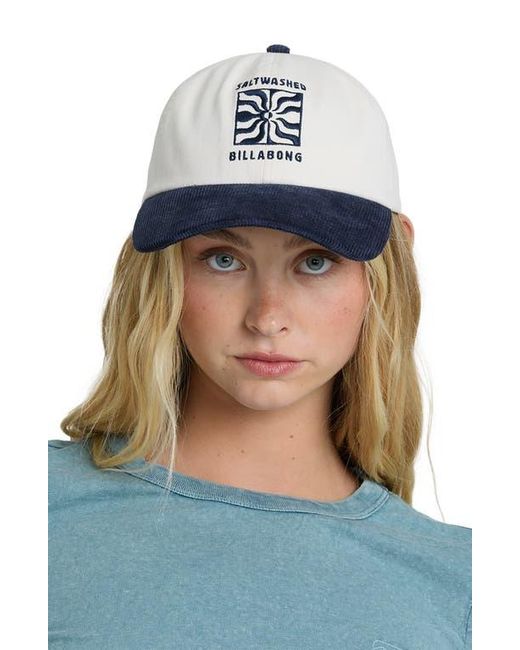 Billabong Blue Embroidered Cotton Twill Baseball Cap