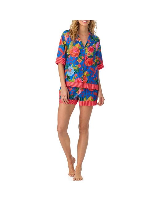 Room Service Pjs Blue Print Short Pajamas