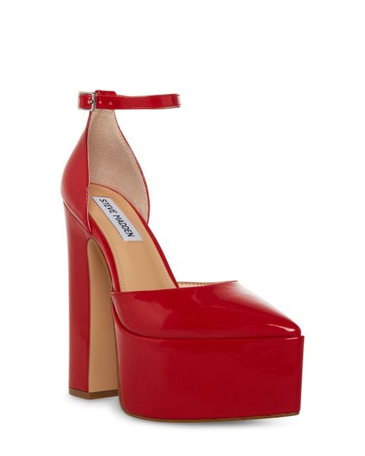 Steve Madden Red Prompt Pointed Toe Platform Pump