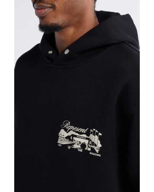Represent Black Raceway Graphic Hoodie for men