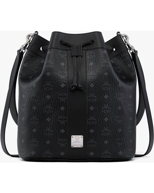 MCM Black Large Dessau Drawstring Bag