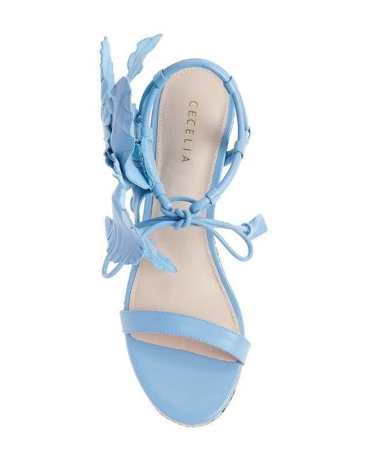 Cecelia New York Blue Lily Platform Wedge Sandal