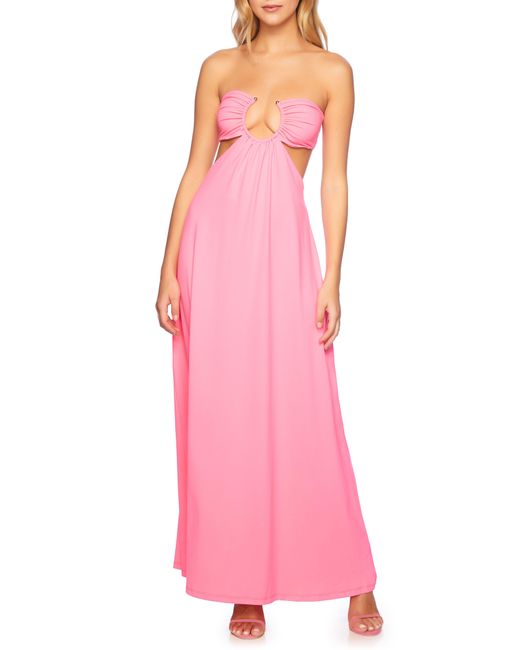 Susana Monaco Pink U Wire Cutout Strapless Maxi Dress