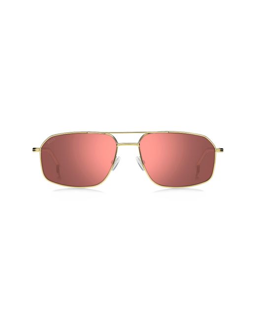 Boss Multicolor Gold-tone Sunglasses With Pink Lenses for men