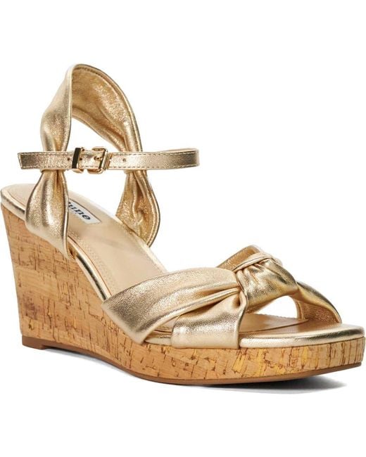 Dune Metallic Kaino Platform Wedge Sandal