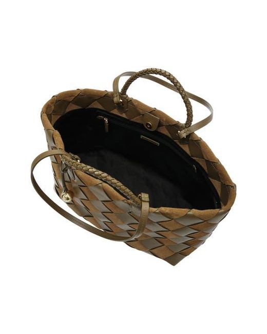 Rebecca Minkoff Brown Mini Frankie Woven Leather Tote