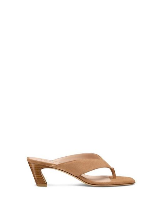 Stuart Weitzman Brown Stassi 50 Thong Sandal