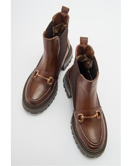 Prologue Shoes Brown Vesper Buckled Chelsea Boot