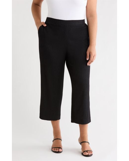 Anne Klein Black Crop Pull-On Pants