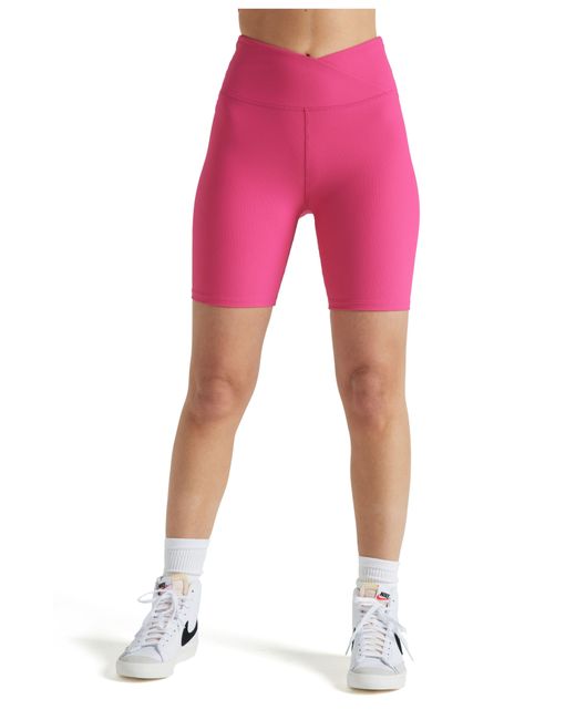 Electric Yoga Pink Rib Biker Shorts