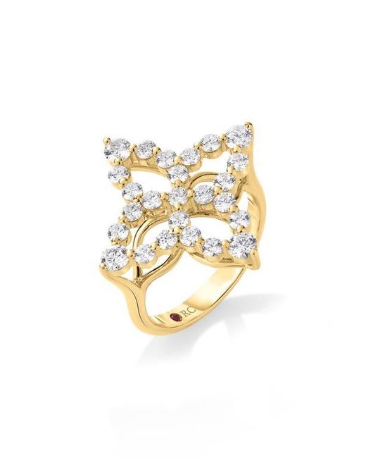 Roberto Coin Metallic Tapered Princess Flower Diamond Ring