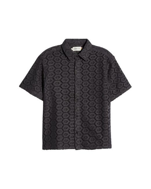 Honor The Gift Black Open Stitch Short Sleeve Button-Up Shirt for men