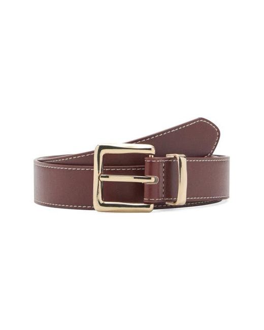 Mango Purple Stitched Square Buckle Belt