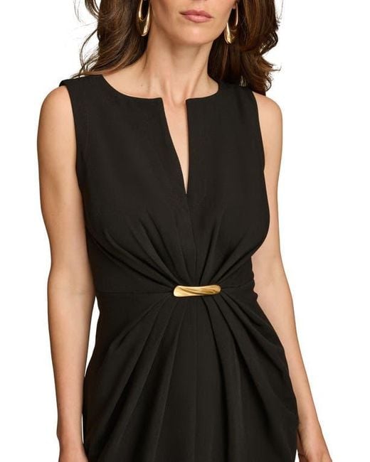 Donna Karan Black Caddy Crepe Midi Dress