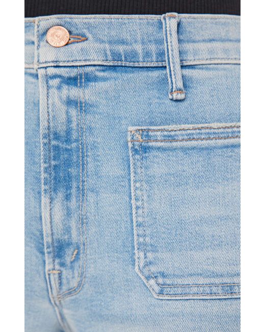 Mother Blue Undercover Sneak Patch Pocket Wide Leg Jeans