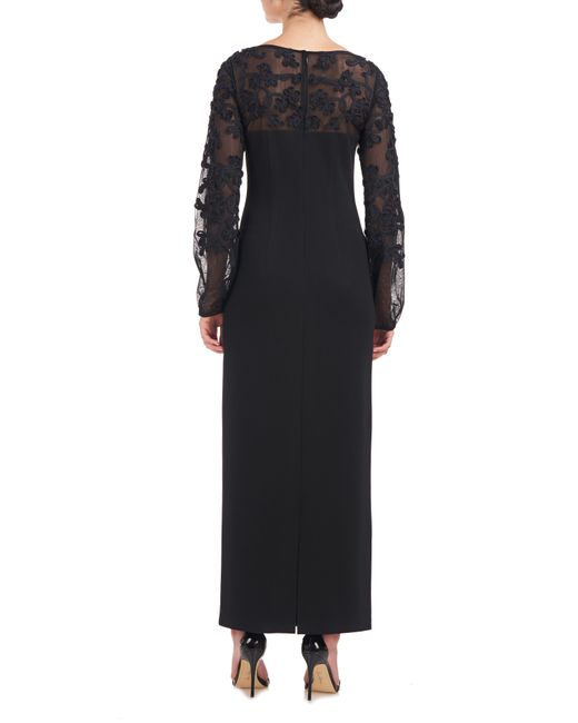 JS Collections Black Sammi Soutache Long Sleeve Cocktail Dress