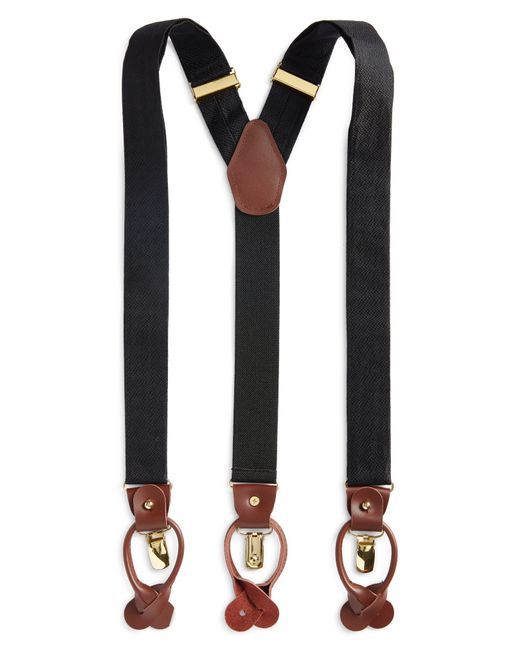 CLIFTON WILSON Black Silk Suspenders for men