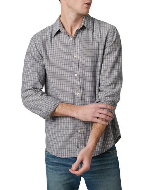 Joe's Jeans Gray Oliver Plaid Linen Blend Button-Up Shirt for men
