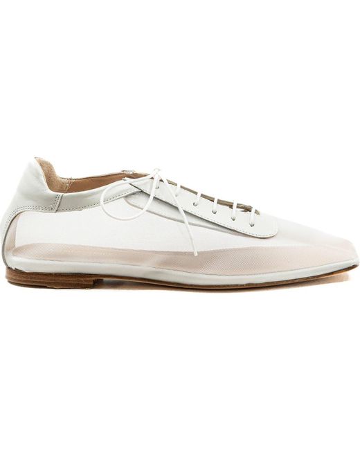 Andrea Gomez White Antonia Clear Mesh Flat