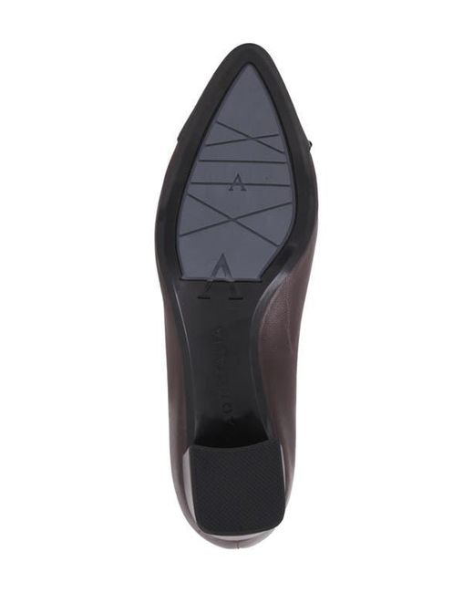 Aquatalia Black Palica Water Resistant Pointed Cap Toe Pump