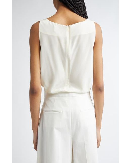 Partow White Eliana Silk Crêpe De Chine Tank