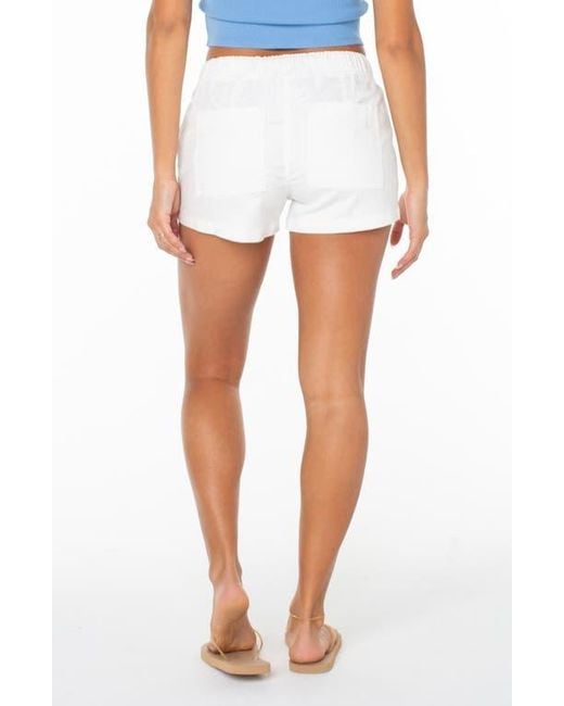 Roxy White Lil Trooper Drawstring Shorts