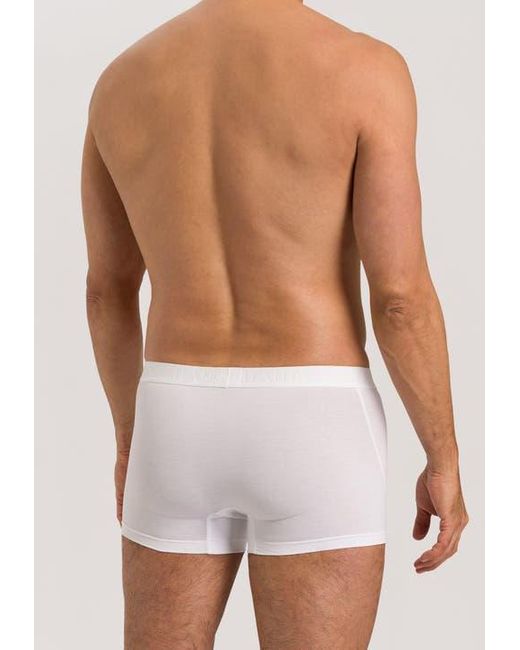 Hanro White Cotton Essentials Cotton Boxer Brief for men
