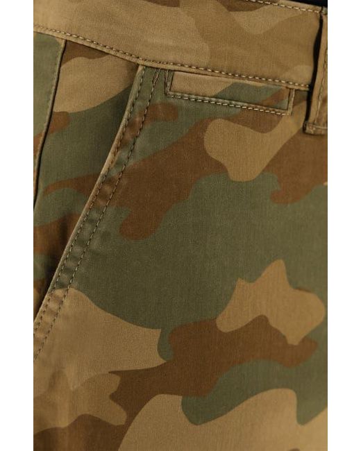 DEVIL-DOG DUNGAREES Green Camo Print 7-Inch Performance Stretch Chino Shorts for men