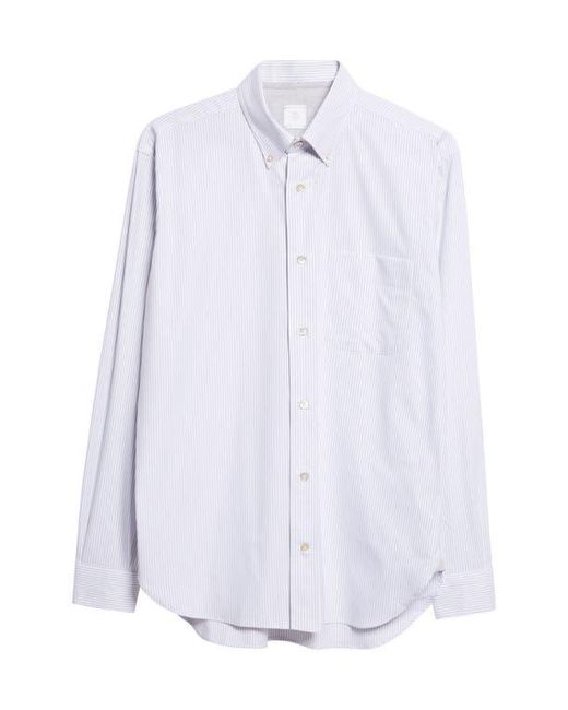 Eleventy White Stripe Button Down Shirt for men