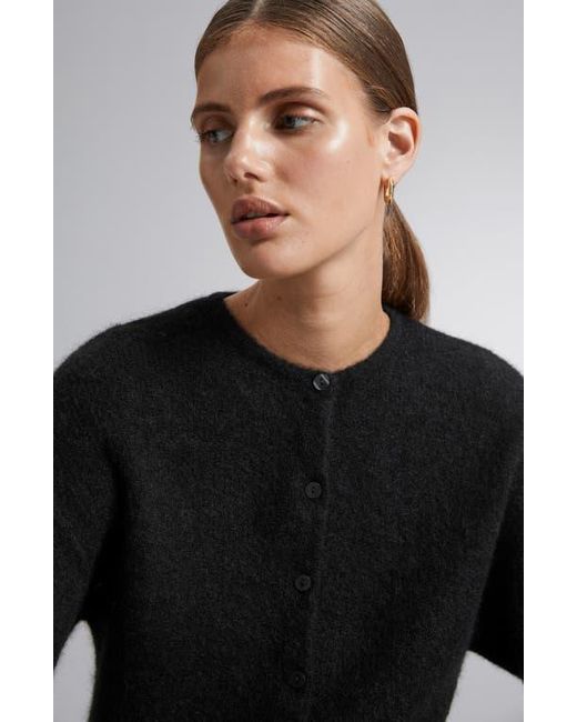& Other Stories Black Alpaca Blend Cardigan