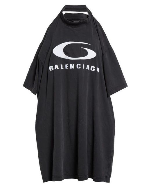 Balenciaga Pulled Halter T-Shirt Dress in Black | Lyst