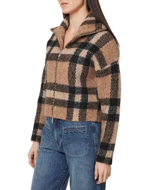 Habitual Blue Plaid Front Zip Jacket