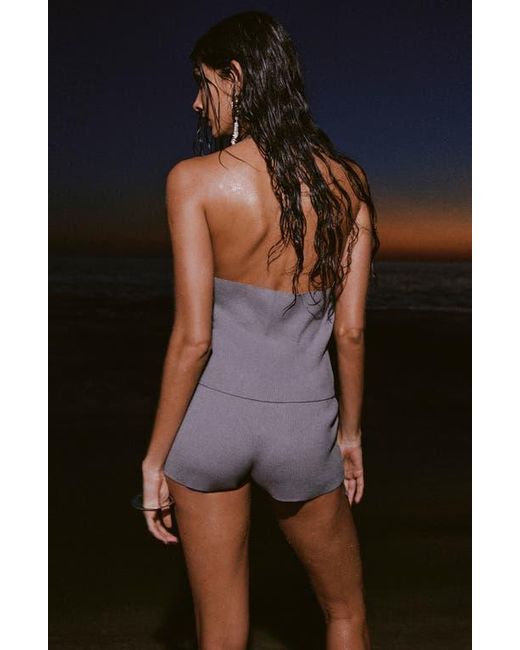 Mango Gray Decorative Button Knit Shorts