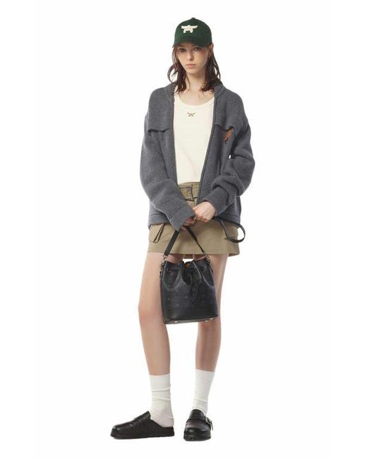 MCM Black Dessau Drawstring Bag