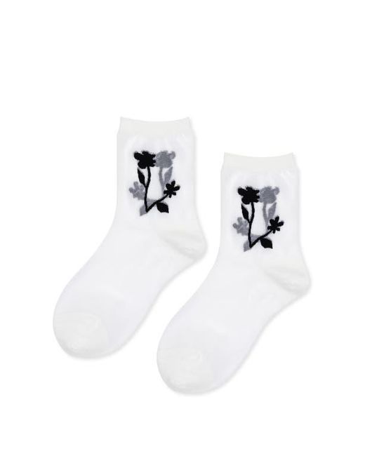 Hansel From Basel White Shadowplay Sheer Quarter Socks