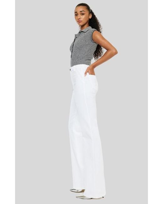 Kancan White Celia Ultra High Rise Wide Flare Jeans