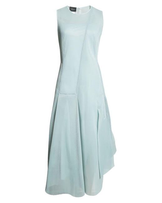 Akris Blue Asymmetric Techno Mesh Midi Dress