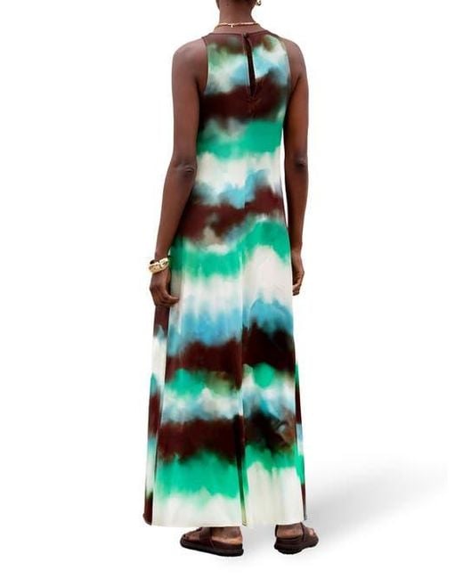 Ro&zo Green Sleeveless Print Maxi Dress