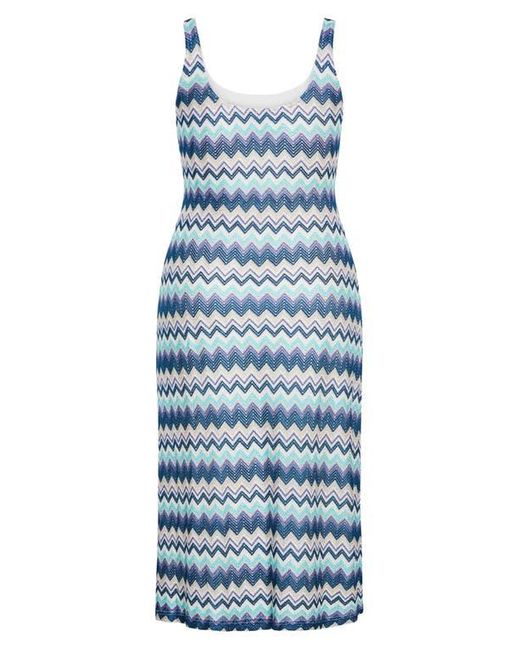 City Chic Blue Skye Chevron Midi Dress