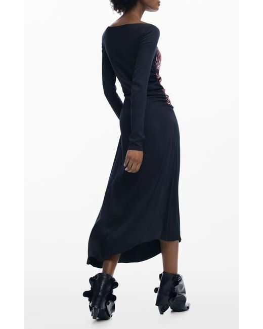 Desigual Placed Floral Long Sleeve Dress in Blue | Lyst