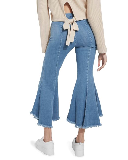 Guess Blue Sofia 1981 Frayed Ankle Flare Jeans