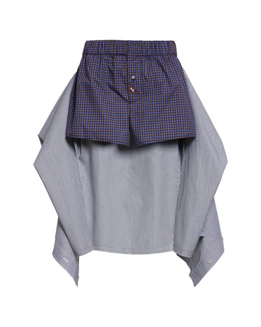 MERYLL ROGGE Gray Shorts Detail Stripe Cotton Button-up Shirt
